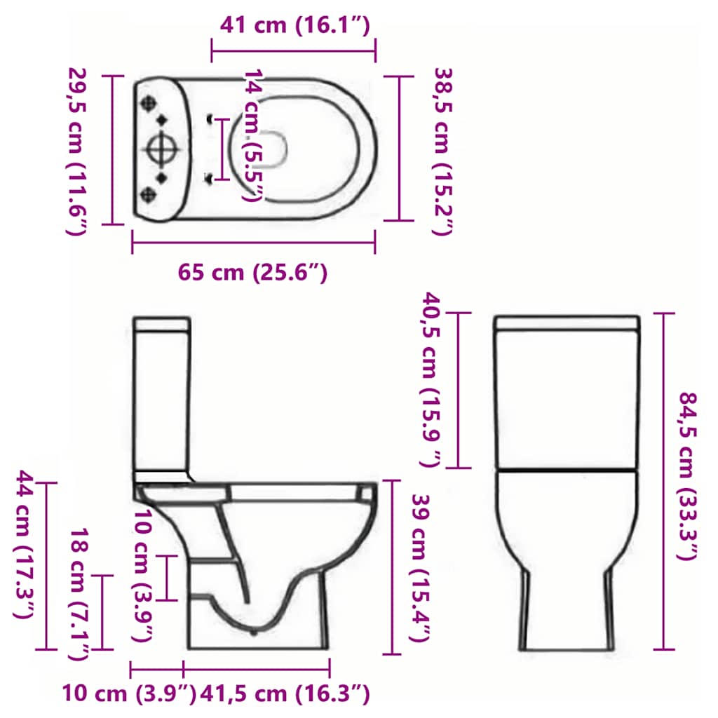 Toilet met afvoer achter keramiek zwart is nu te koop bij PeponiXL, paradijselijk wonen!