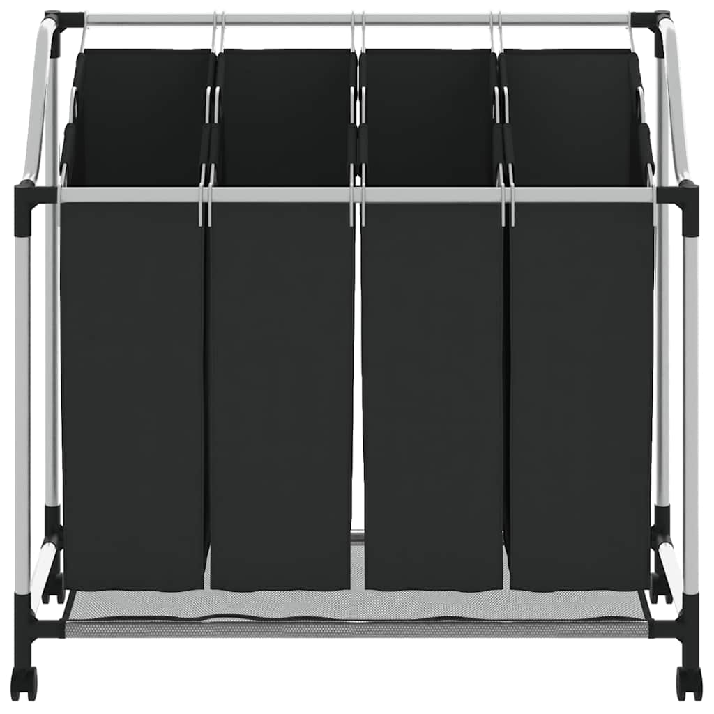 Wassorteerder met 4 zakken zwart en grijs is nu te koop bij PeponiXL, paradijselijk wonen!