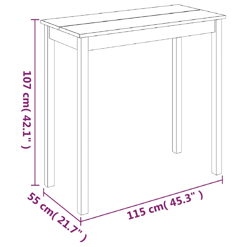 Bartafel 115x55x107 cm MDF zwart is nu te koop bij PeponiXL, paradijselijk wonen!