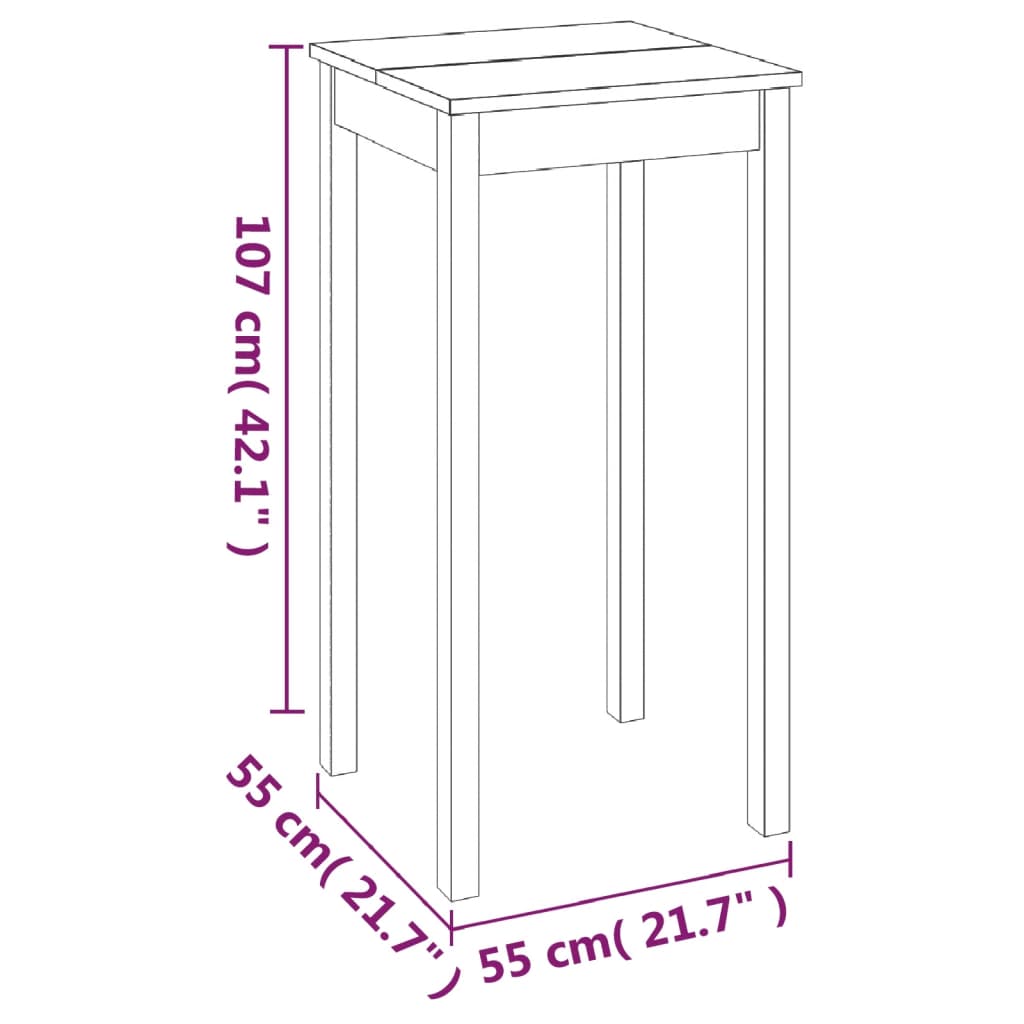 Bartafel 55x55x107 cm MDF zwart is nu te koop bij PeponiXL, paradijselijk wonen!