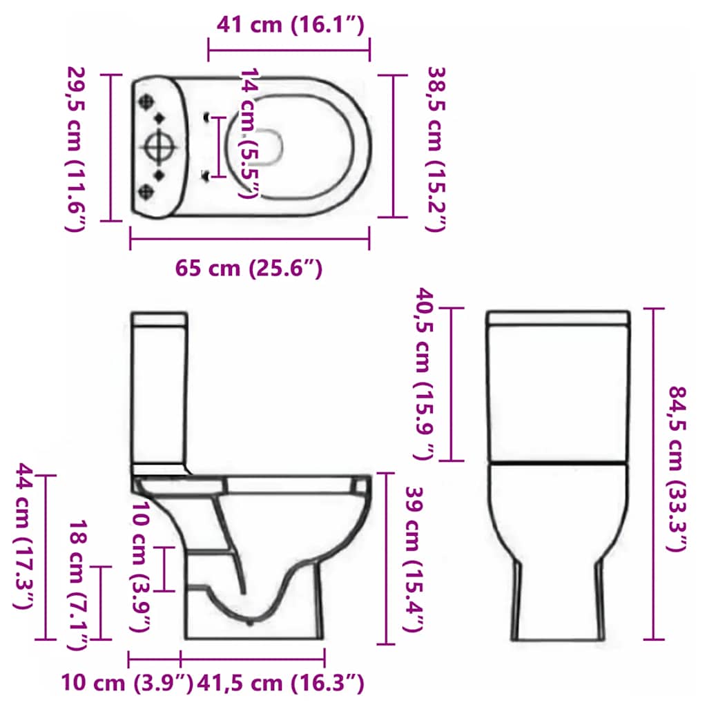 Toilet met afvoer achter keramiek wit is nu te koop bij PeponiXL, paradijselijk wonen!