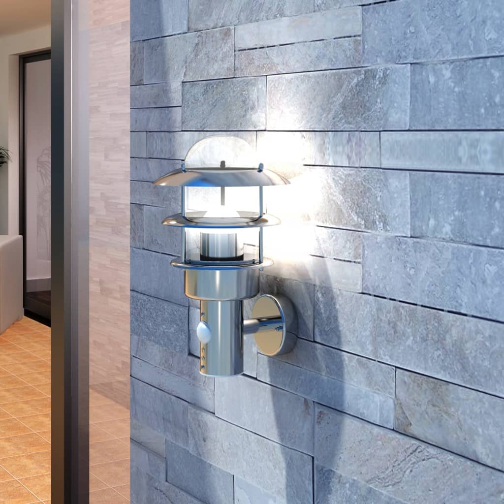 Buitenmuurlamp met bewegingssensor RVS is nu te koop bij PeponiXL, paradijselijk wonen!