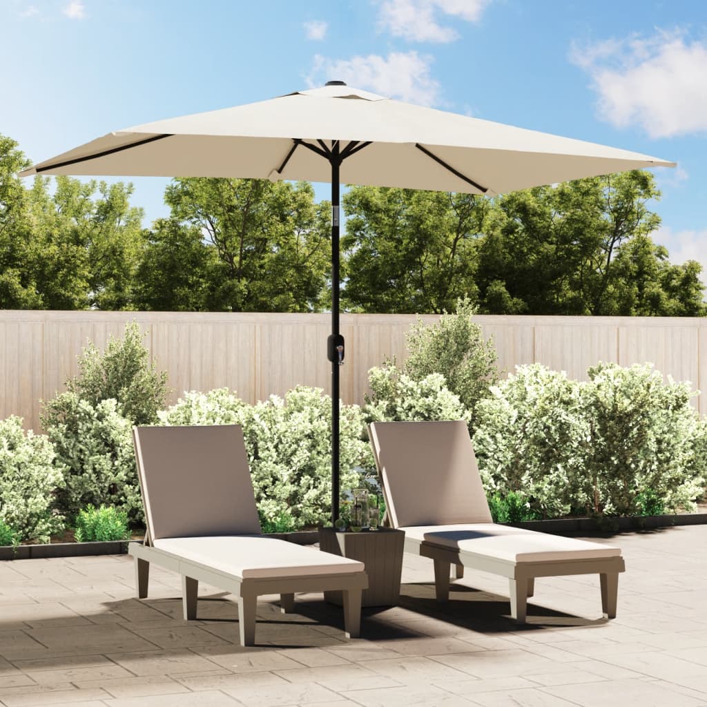 Parasol vierhoekig zandwit 200 x 300 cm is nu te koop bij PeponiXL, paradijselijk wonen!