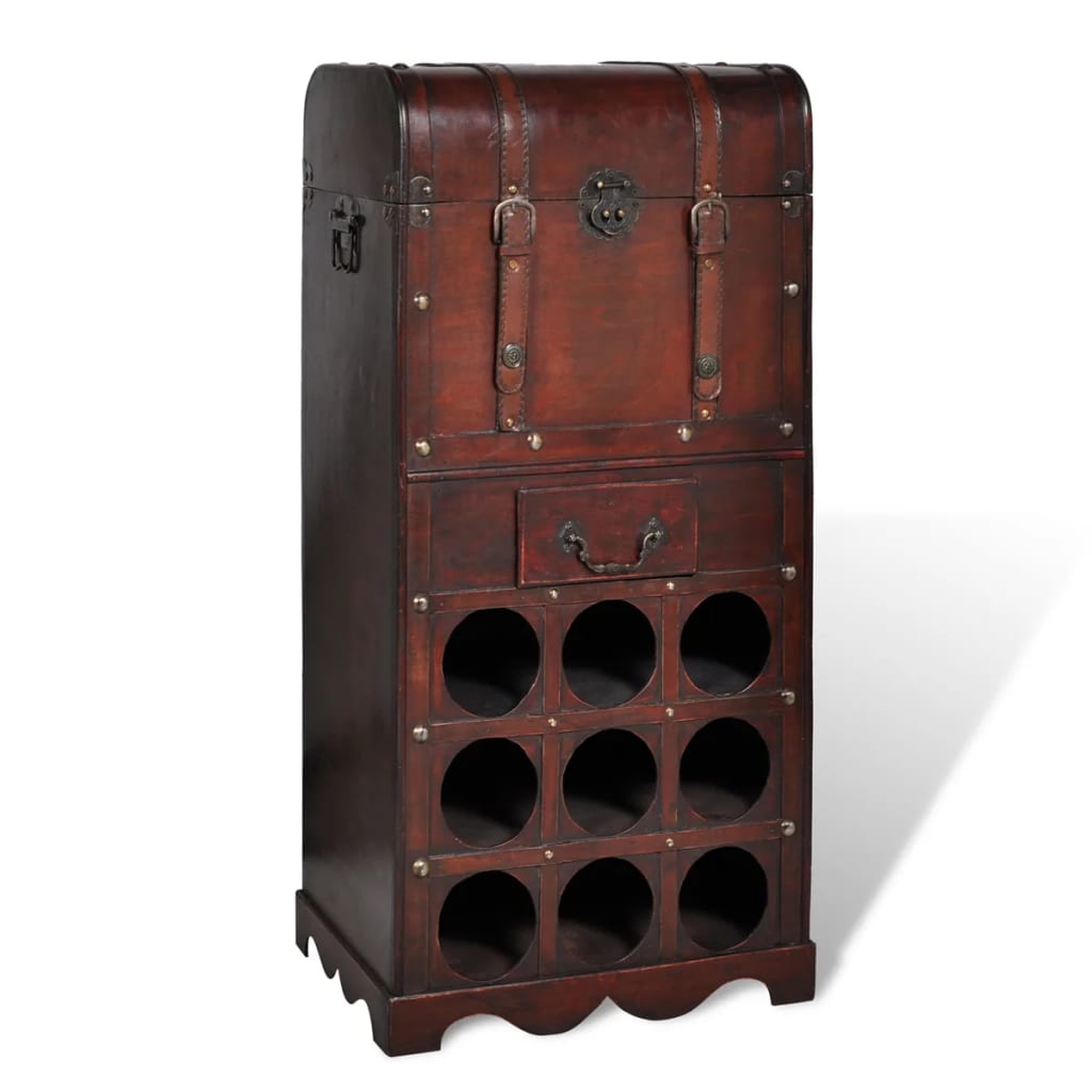 Wijnrek voor 9 flessen met opslag hout is nu te koop bij PeponiXL, paradijselijk wonen!