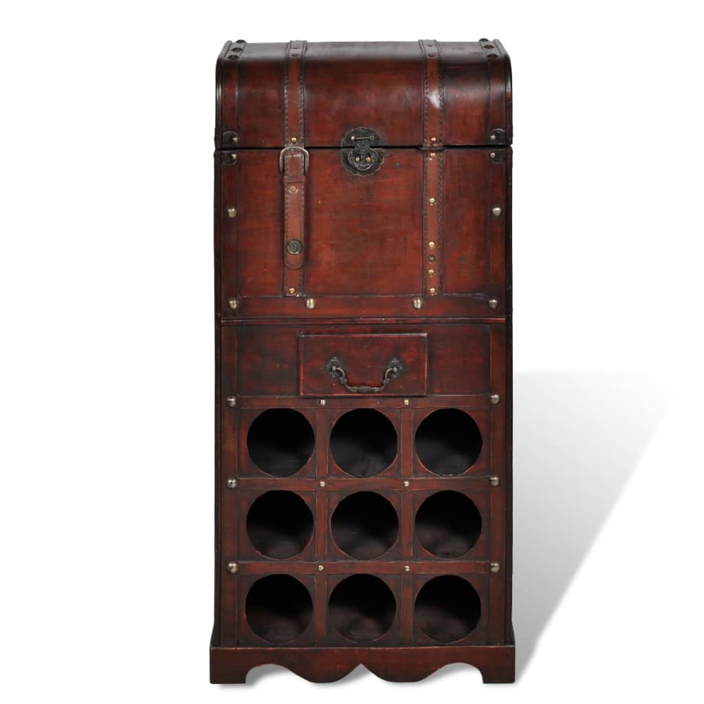 Wijnrek voor 9 flessen met opslag hout is nu te koop bij PeponiXL, paradijselijk wonen!