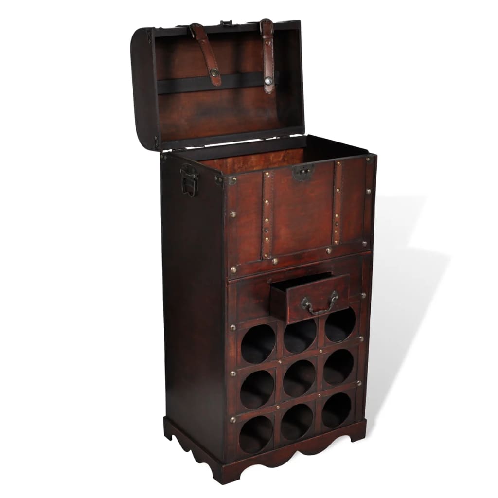 Wijnrek voor 9 flessen met opslag hout is nu te koop bij PeponiXL, paradijselijk wonen!