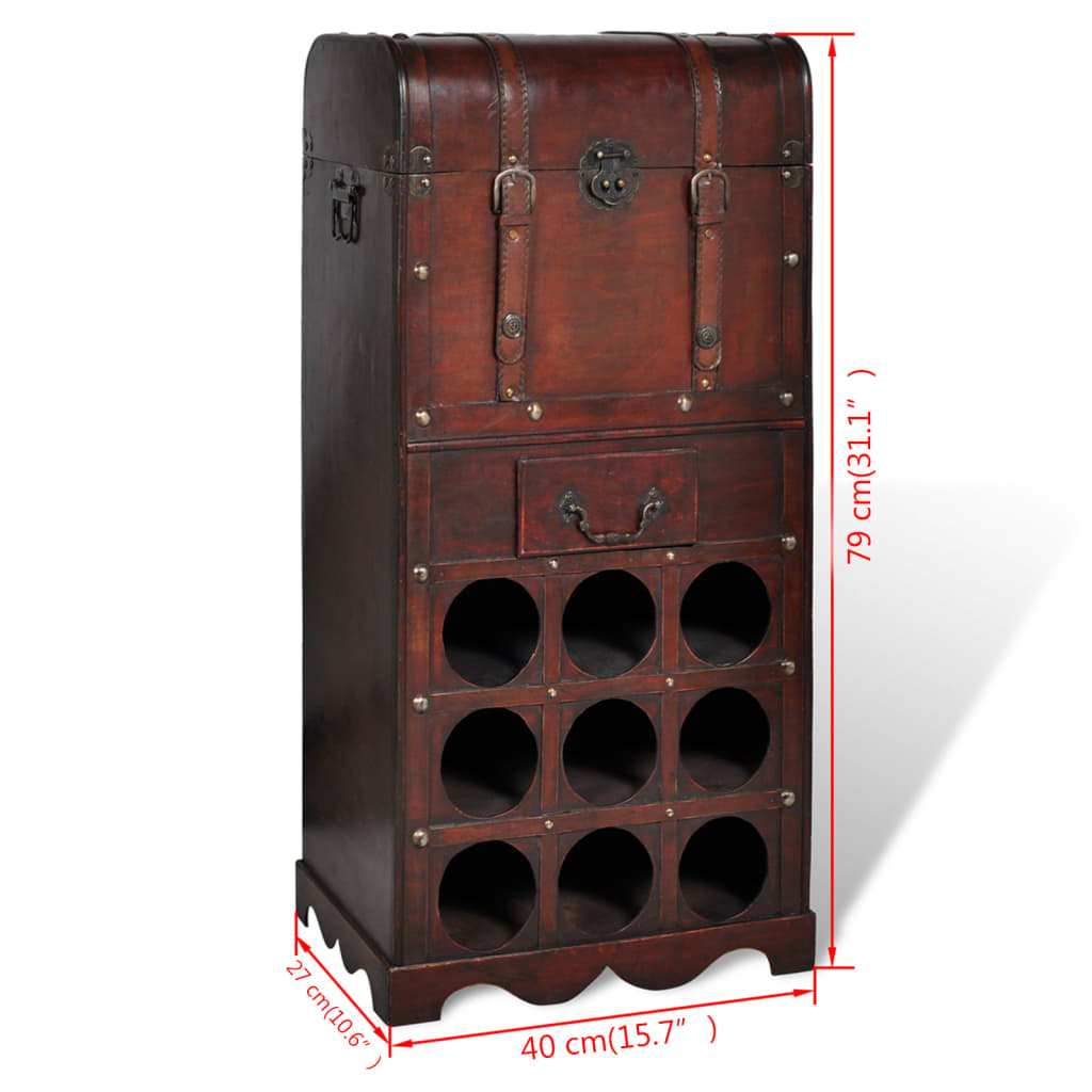 Wijnrek voor 9 flessen met opslag hout is nu te koop bij PeponiXL, paradijselijk wonen!