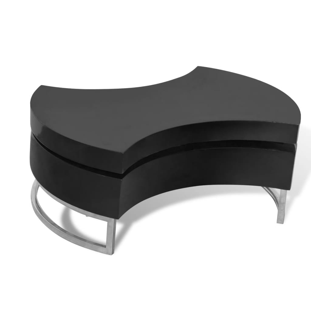 Salontafel met aanpasbare vorm hoogglans zwart is nu te koop bij PeponiXL, paradijselijk wonen!