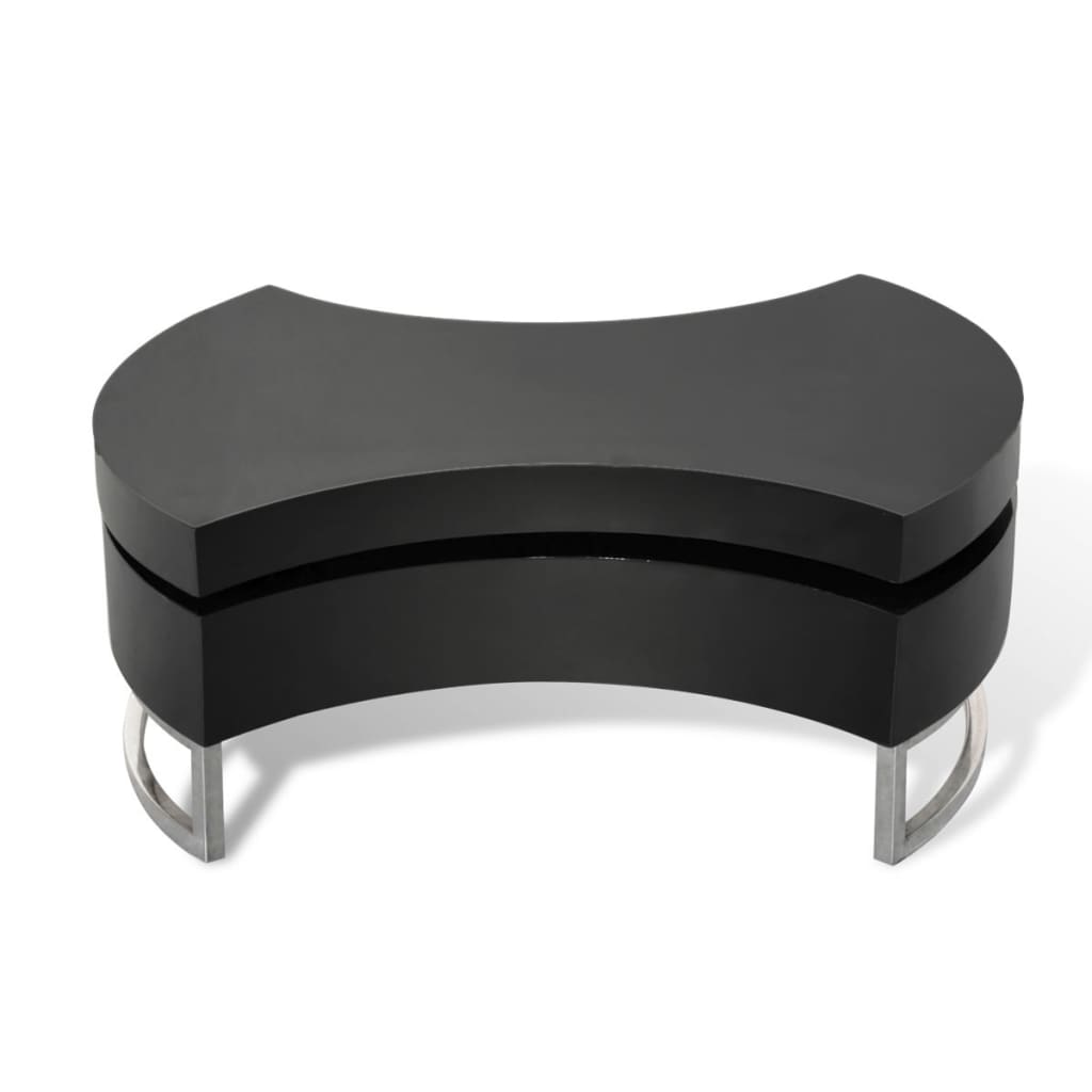 Salontafel met aanpasbare vorm hoogglans zwart is nu te koop bij PeponiXL, paradijselijk wonen!