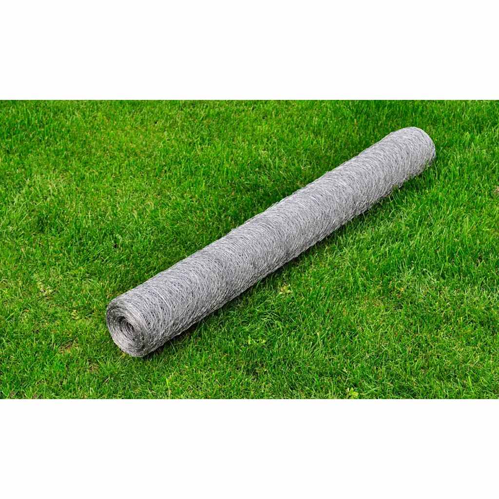 Kippengaas 25x0,75 m gegalvaniseerd staal zilverkleurig is nu te koop bij PeponiXL, paradijselijk wonen!