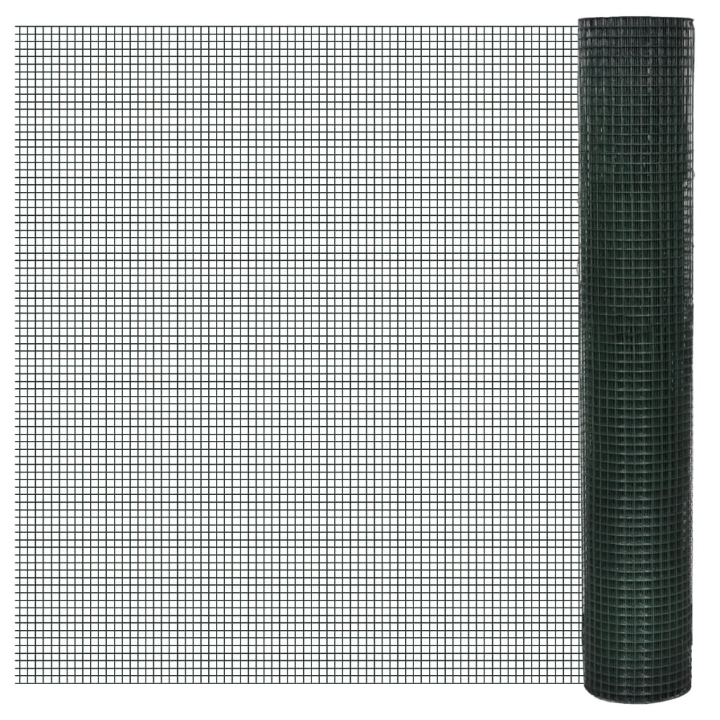 Kippengaas 25x1 m gegalvaniseerd staal met PVC-coating groen is nu te koop bij PeponiXL, paradijselijk wonen!