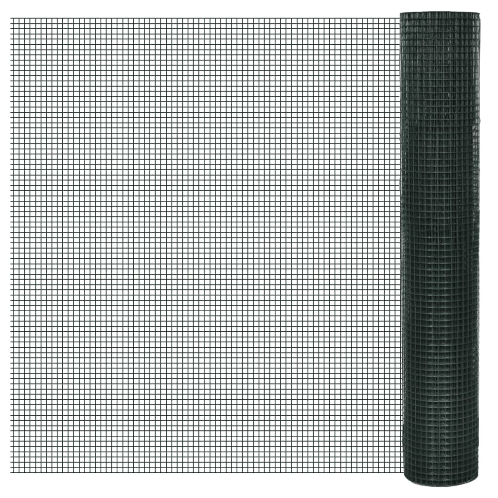 Kippengaas 25x1 m gegalvaniseerd staal met PVC-coating groen is nu te koop bij PeponiXL, paradijselijk wonen!