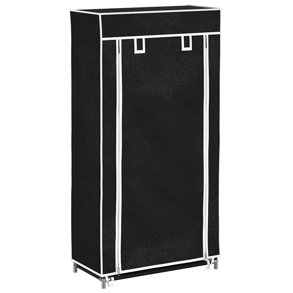 Schoenenkast met hoes 58x28x106 stof zwart is nu te koop bij PeponiXL, paradijselijk wonen!