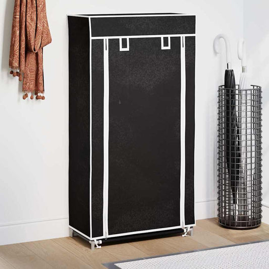 Schoenenkast met hoes 58x28x106 stof zwart is nu te koop bij PeponiXL, paradijselijk wonen!