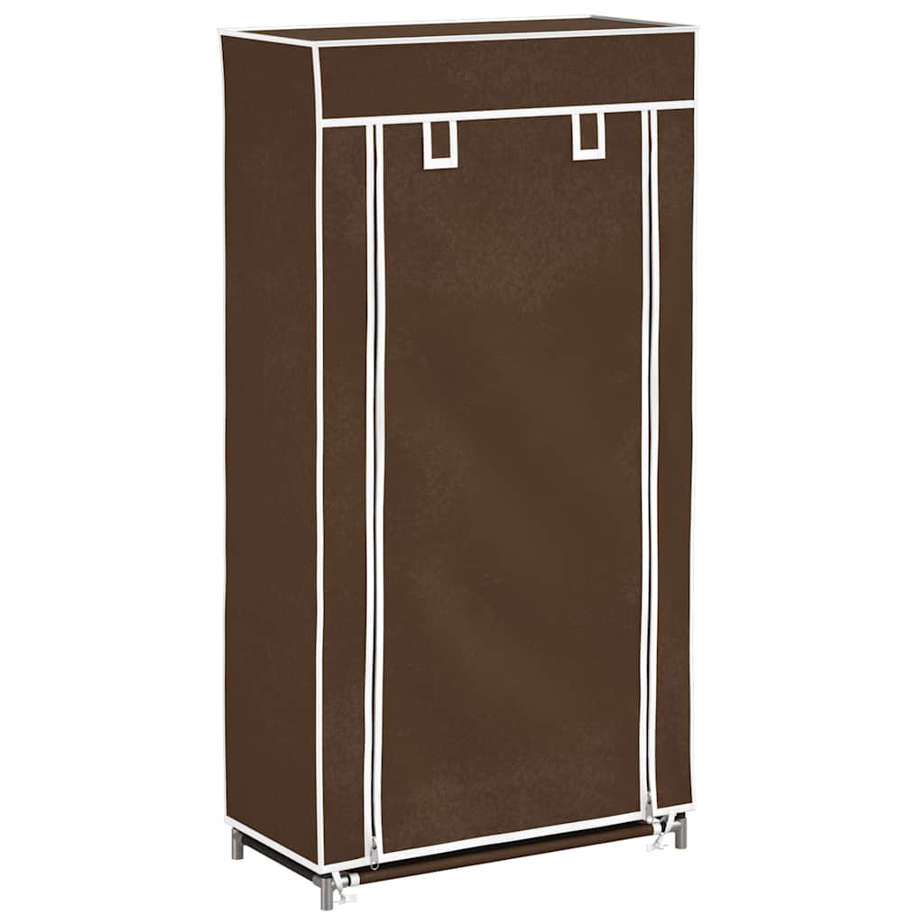Stoffen schoenenrek met hoes 58 x 28 x 106 cm bruin is nu te koop bij PeponiXL, paradijselijk wonen!
