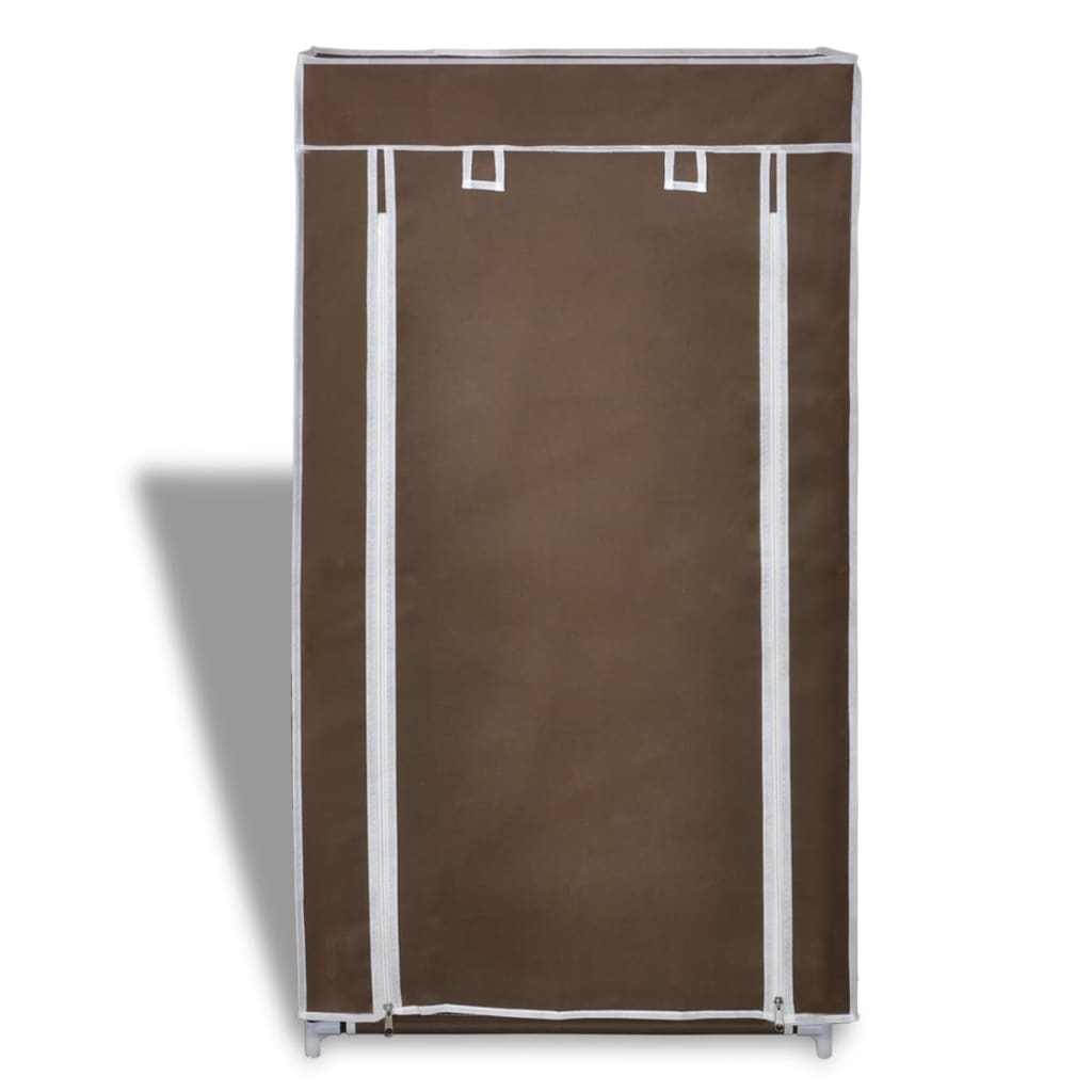Stoffen schoenenrek met hoes 58 x 28 x 106 cm bruin is nu te koop bij PeponiXL, paradijselijk wonen!
