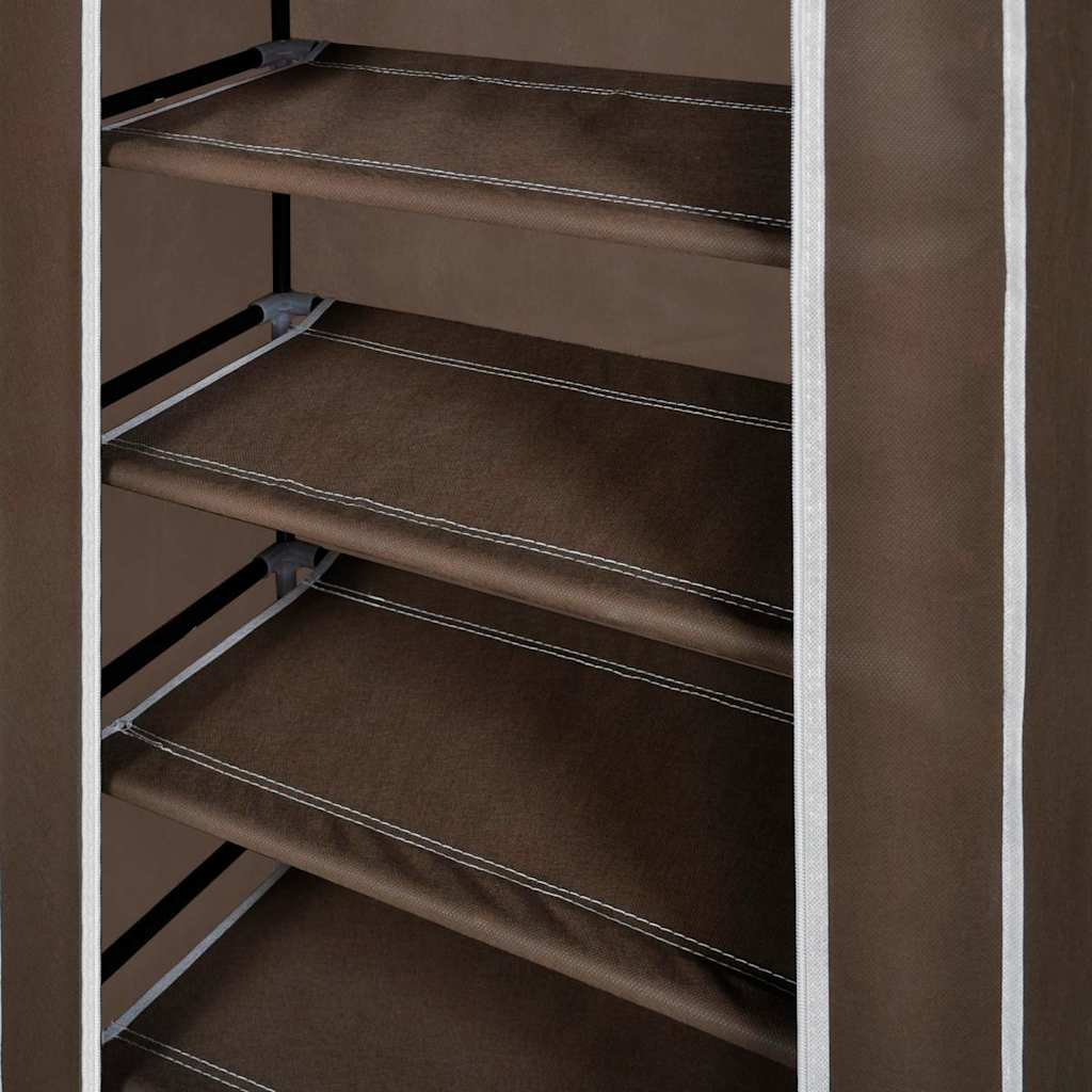 Stoffen schoenenrek met hoes 58 x 28 x 106 cm bruin is nu te koop bij PeponiXL, paradijselijk wonen!