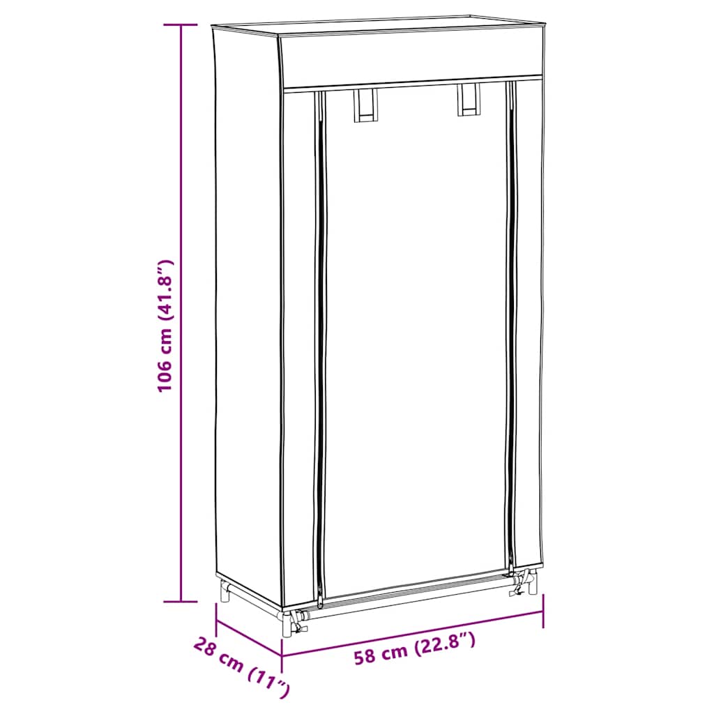 Stoffen schoenenrek met hoes 58 x 28 x 106 cm bruin is nu te koop bij PeponiXL, paradijselijk wonen!