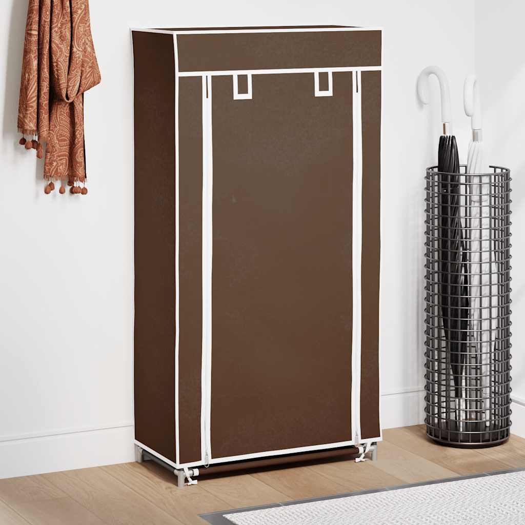 Stoffen schoenenrek met hoes 58 x 28 x 106 cm bruin is nu te koop bij PeponiXL, paradijselijk wonen!