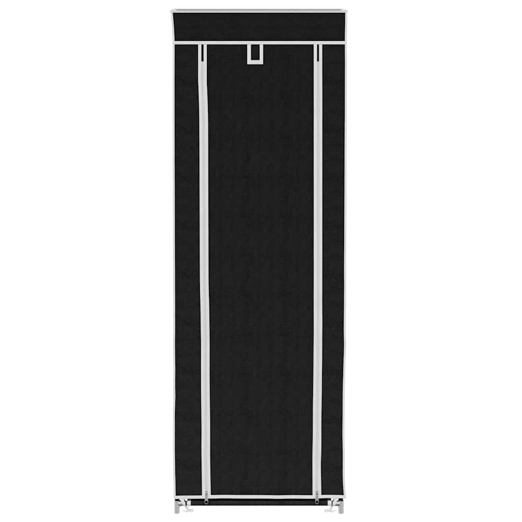 Schoenenkast met hoes 57x29x162 stof zwart is nu te koop bij PeponiXL, paradijselijk wonen!