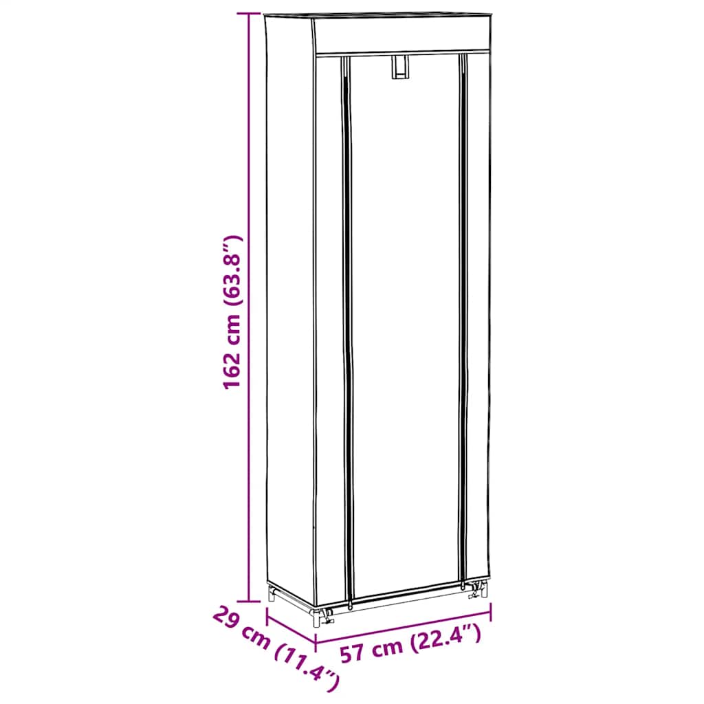 Schoenenkast met hoes 57x29x162 stof zwart is nu te koop bij PeponiXL, paradijselijk wonen!