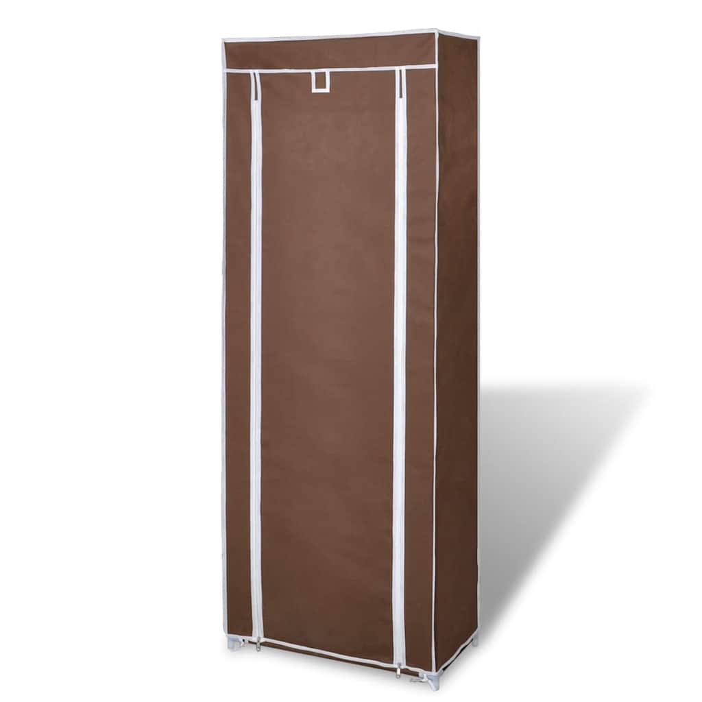 Stoffen schoenenrek met hoes 162 x 57 x 29 cm bruin is nu te koop bij PeponiXL, paradijselijk wonen!