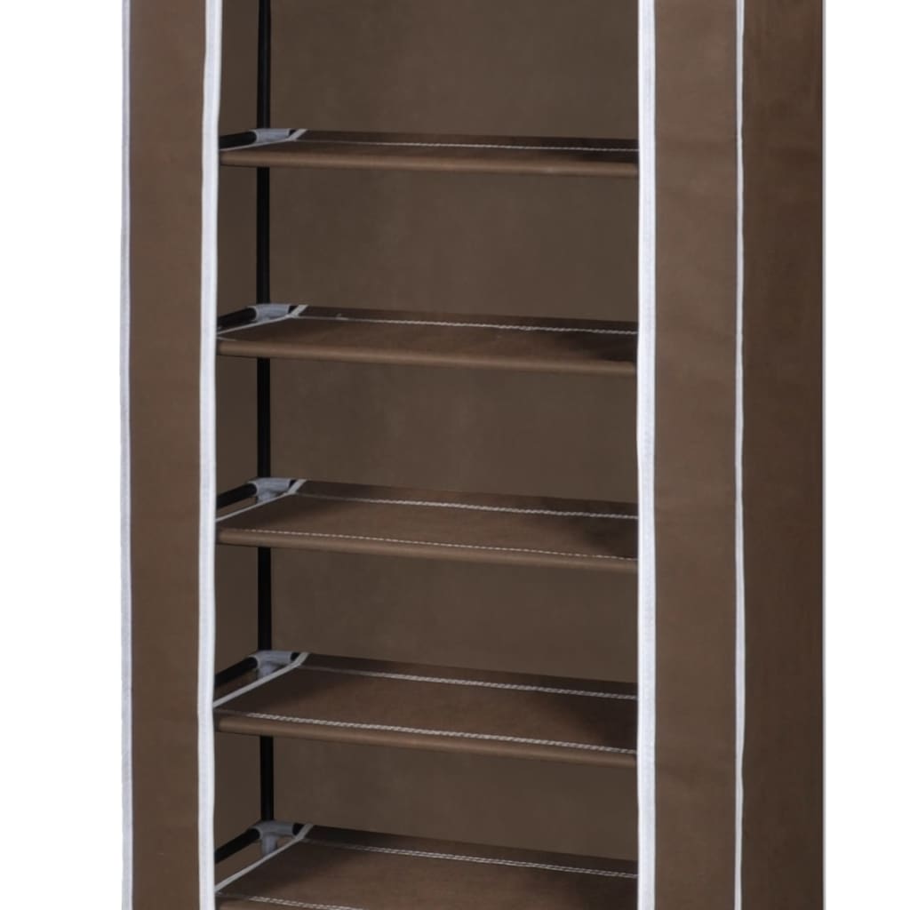 Stoffen schoenenrek met hoes 162 x 57 x 29 cm bruin is nu te koop bij PeponiXL, paradijselijk wonen!