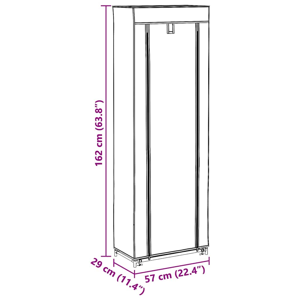 Stoffen schoenenrek met hoes 162 x 57 x 29 cm bruin is nu te koop bij PeponiXL, paradijselijk wonen!