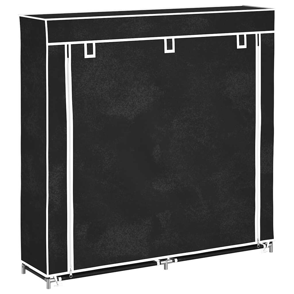 Schoenenkast met hoes 115x28x110 stof zwart is nu te koop bij PeponiXL, paradijselijk wonen!