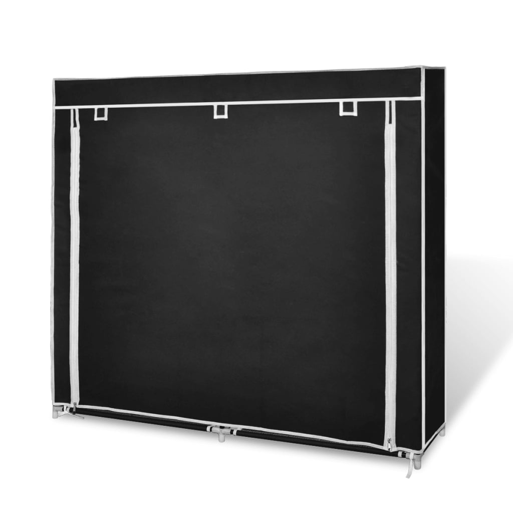 Schoenenkast met hoes 115x28x110 stof zwart is nu te koop bij PeponiXL, paradijselijk wonen!
