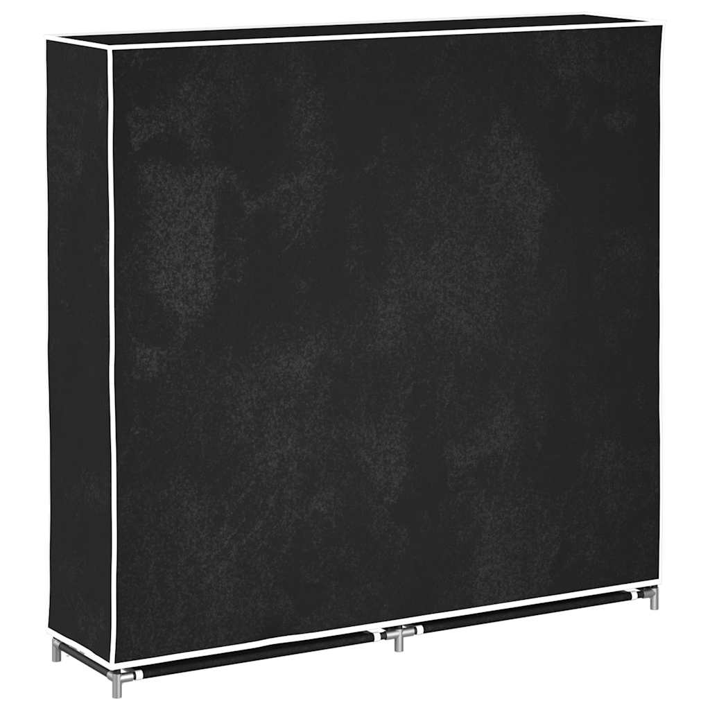 Schoenenkast met hoes 115x28x110 stof zwart is nu te koop bij PeponiXL, paradijselijk wonen!