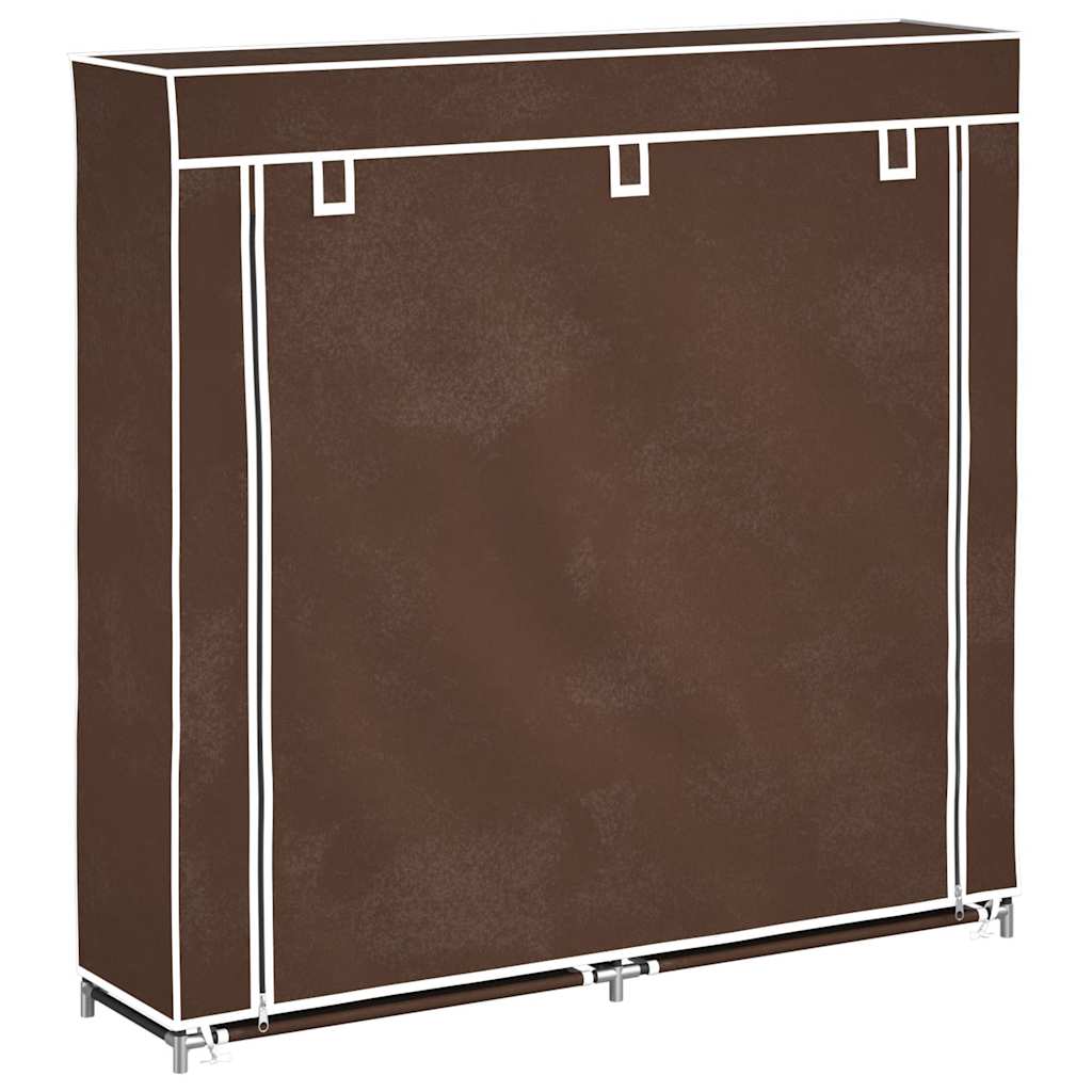 Schoenenkast met hoes 115x28x110 stof bruin is nu te koop bij PeponiXL, paradijselijk wonen!