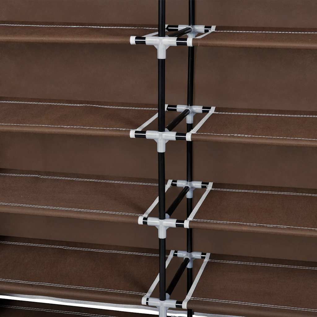Schoenenkast met hoes 115x28x110 stof bruin is nu te koop bij PeponiXL, paradijselijk wonen!