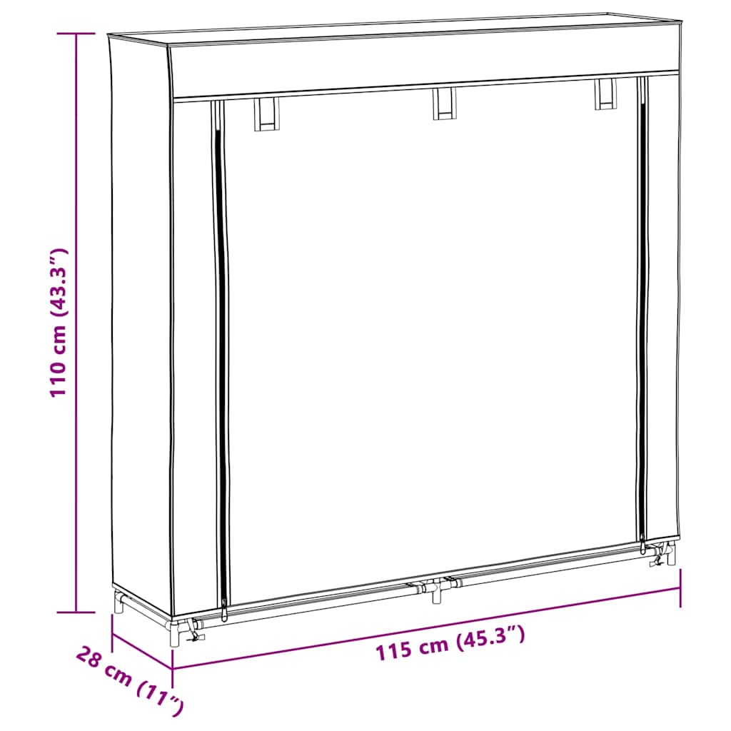 Schoenenkast met hoes 115x28x110 stof bruin is nu te koop bij PeponiXL, paradijselijk wonen!