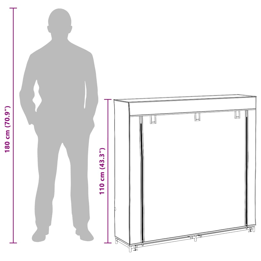 Schoenenkast met hoes 115x28x110 stof bruin is nu te koop bij PeponiXL, paradijselijk wonen!