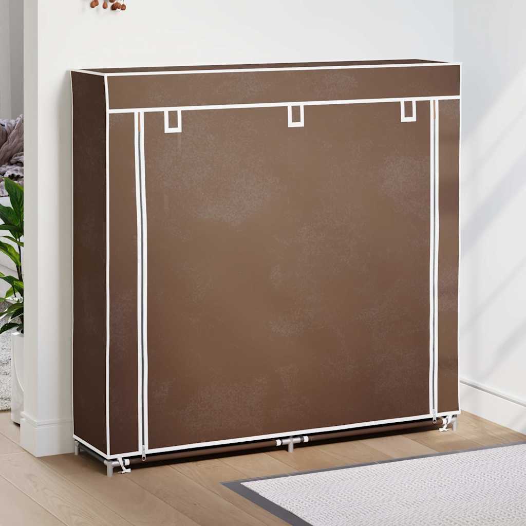 Schoenenkast met hoes 115x28x110 stof bruin is nu te koop bij PeponiXL, paradijselijk wonen!