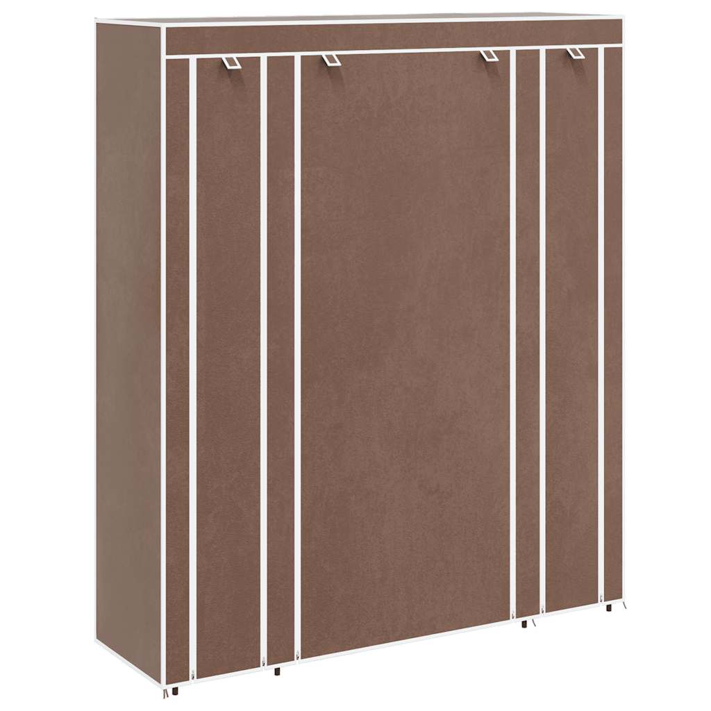 Kledingkast met vakken en stangen 45x150x176 cm stof bruin is nu te koop bij PeponiXL, paradijselijk wonen!