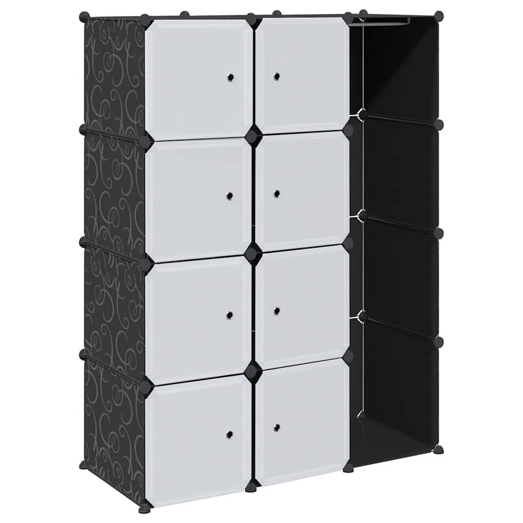 Kast met 9 vakken modulair 109x36,5x143 cm zwart en wit is nu te koop bij PeponiXL, paradijselijk wonen!
