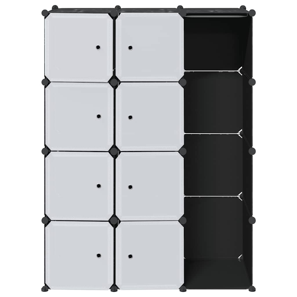 Kast met 9 vakken modulair 109x36,5x143 cm zwart en wit is nu te koop bij PeponiXL, paradijselijk wonen!