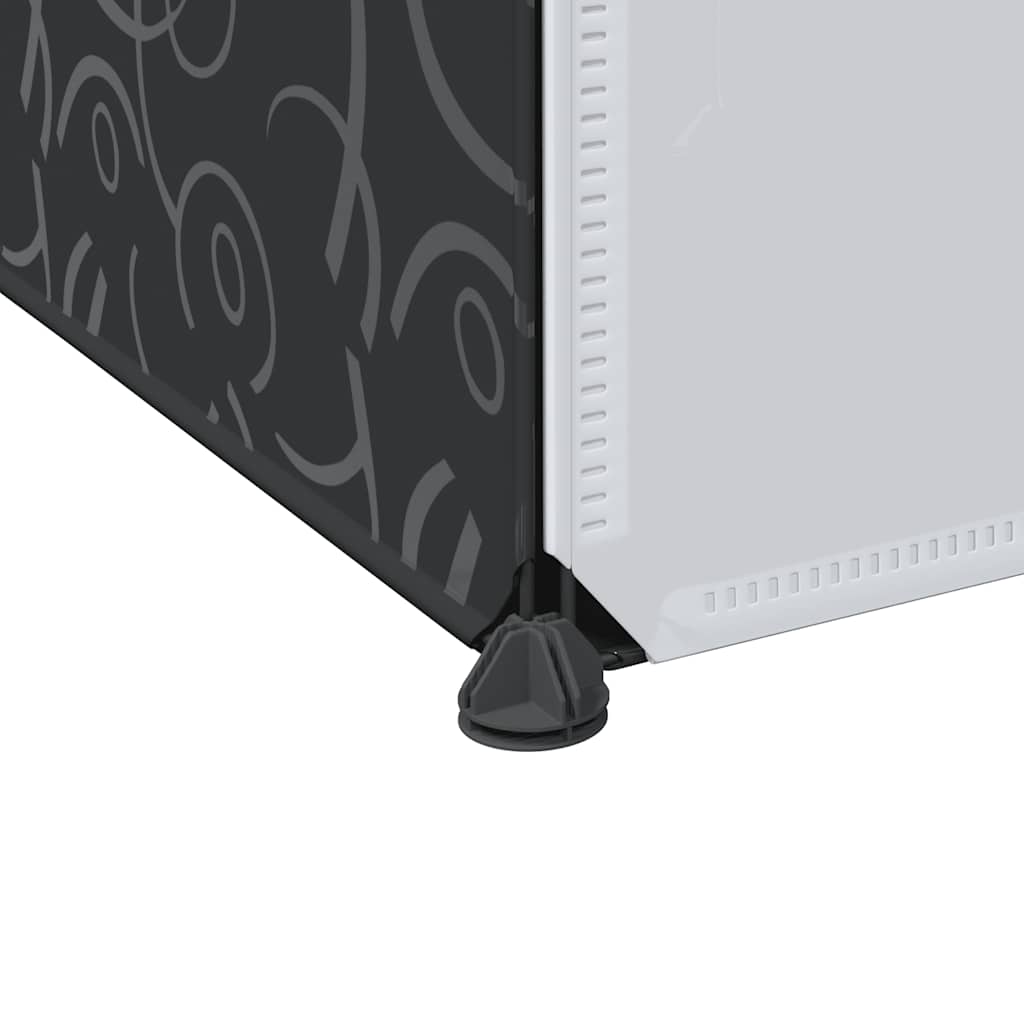 Kast met 9 vakken modulair 109x36,5x143 cm zwart en wit is nu te koop bij PeponiXL, paradijselijk wonen!
