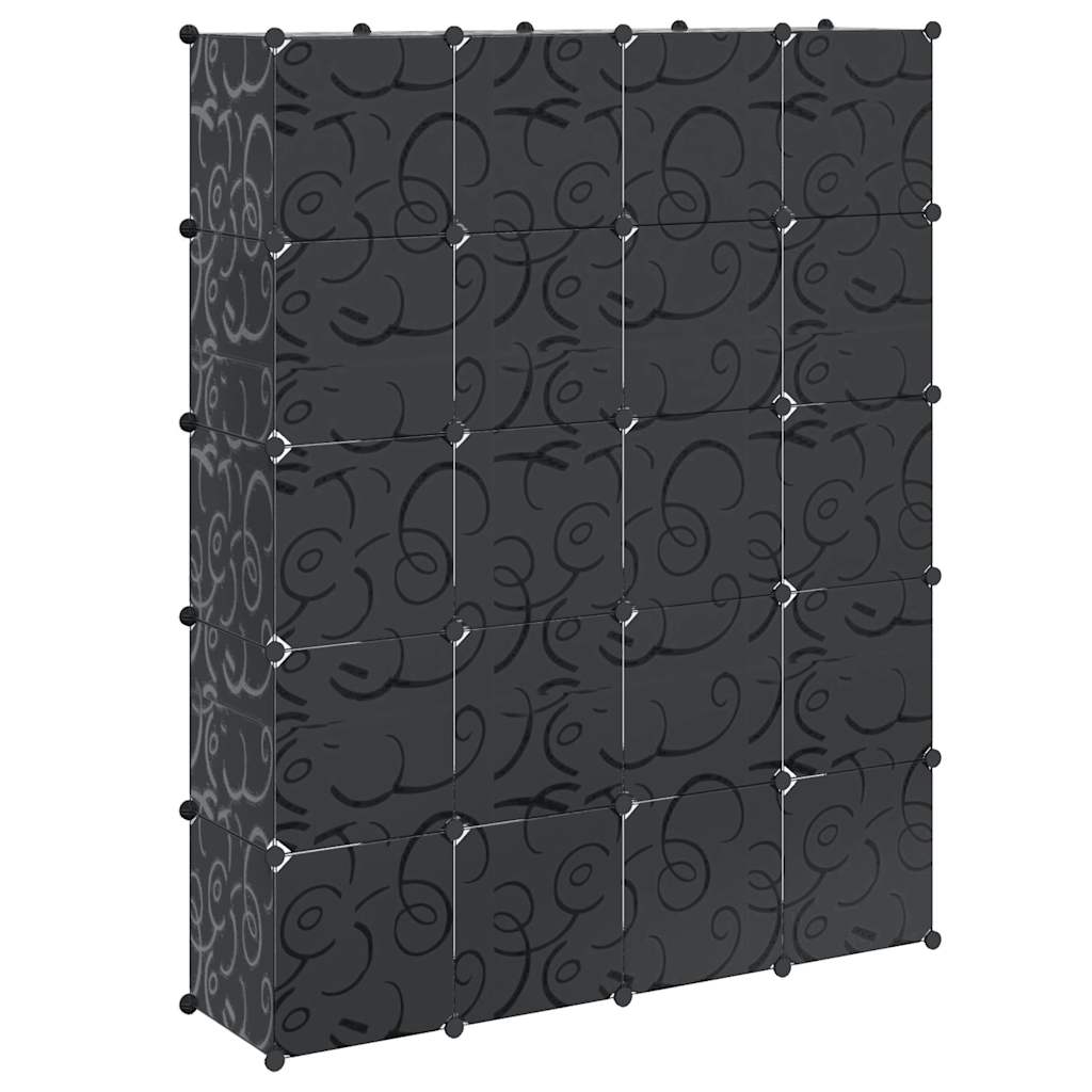 Kast modulair met 14 vakken 37x146x180,5 cm zwart en wit is nu te koop bij PeponiXL, paradijselijk wonen!