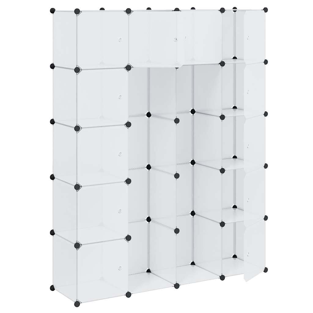 Modulaire kast met 14 compartimenten wit 37 x 146 x 180,5 cm is nu te koop bij PeponiXL, paradijselijk wonen!