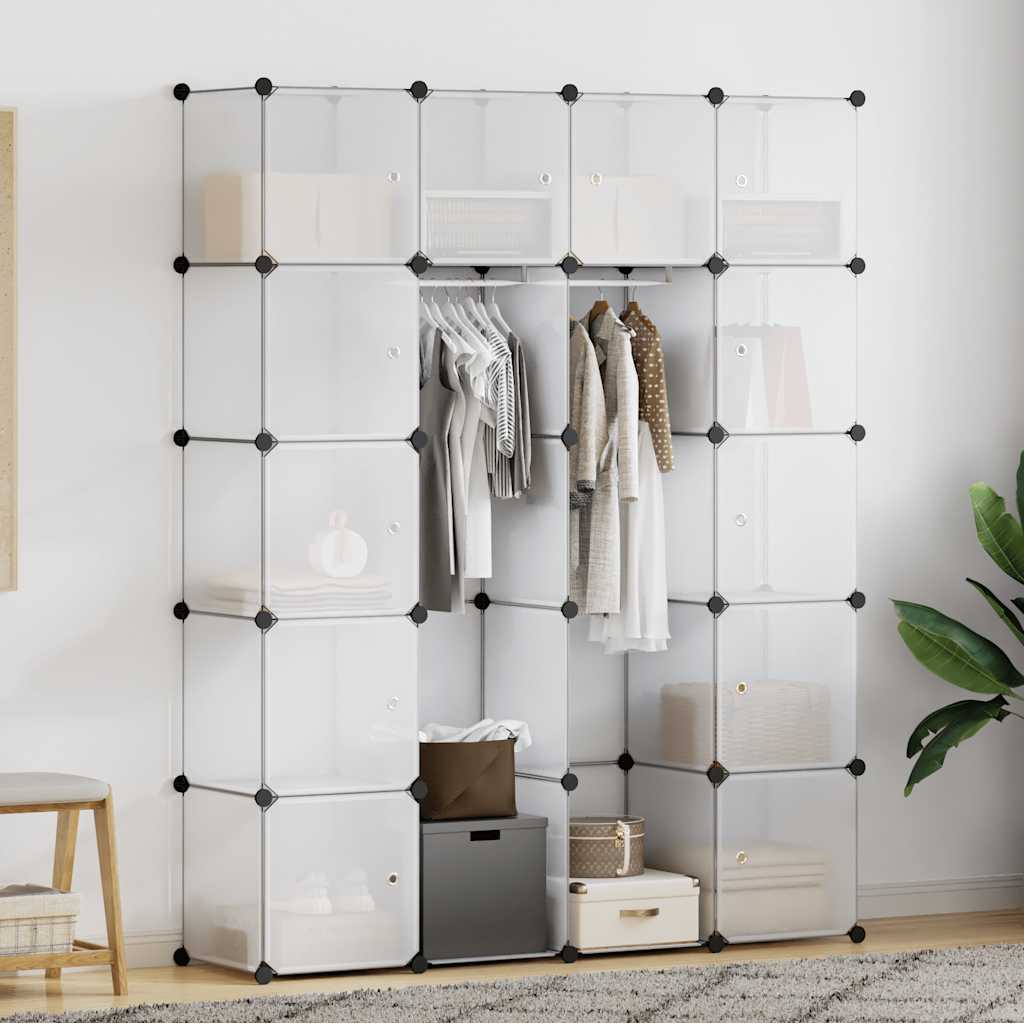 Modulaire kast met 14 compartimenten wit 37 x 146 x 180,5 cm is nu te koop bij PeponiXL, paradijselijk wonen!