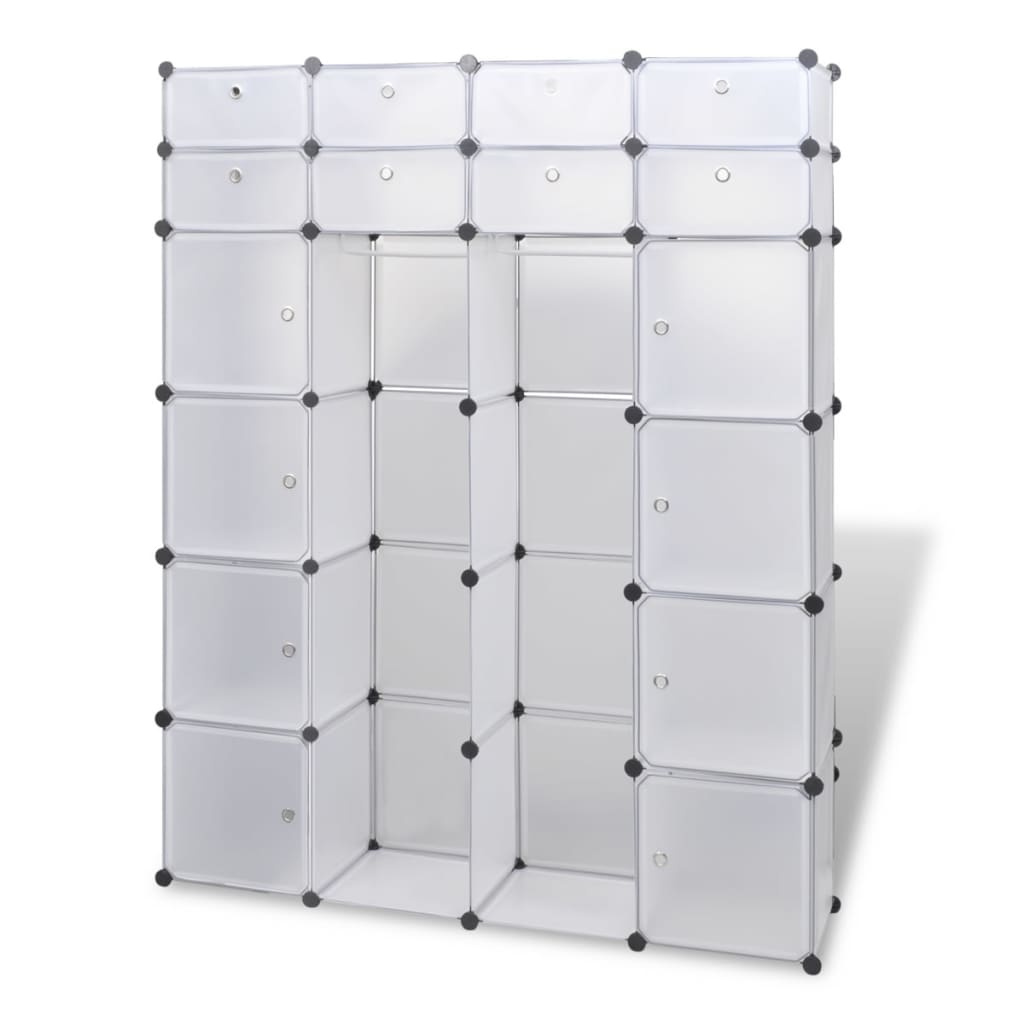 Modulaire kast met 18 compartimenten wit 37 x 146 x 180,5 cm is nu te koop bij PeponiXL, paradijselijk wonen!