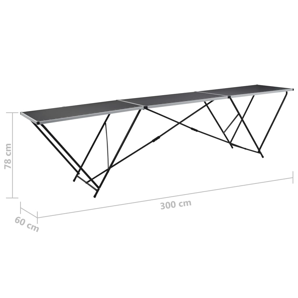 Behangtafel inklapbaar 300x60x78 cm MDF en aluminium is nu te koop bij PeponiXL, paradijselijk wonen!