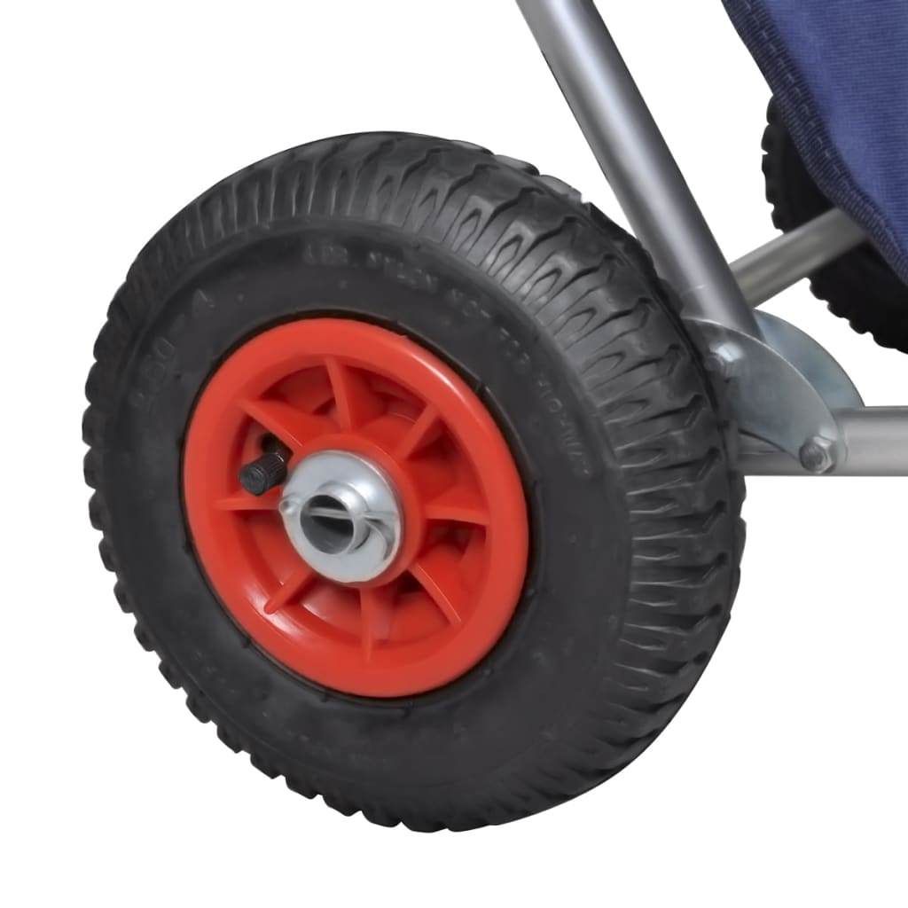Strandtrolley met wielen draagbaar en inklapbaar blauw is nu te koop bij PeponiXL, paradijselijk wonen!