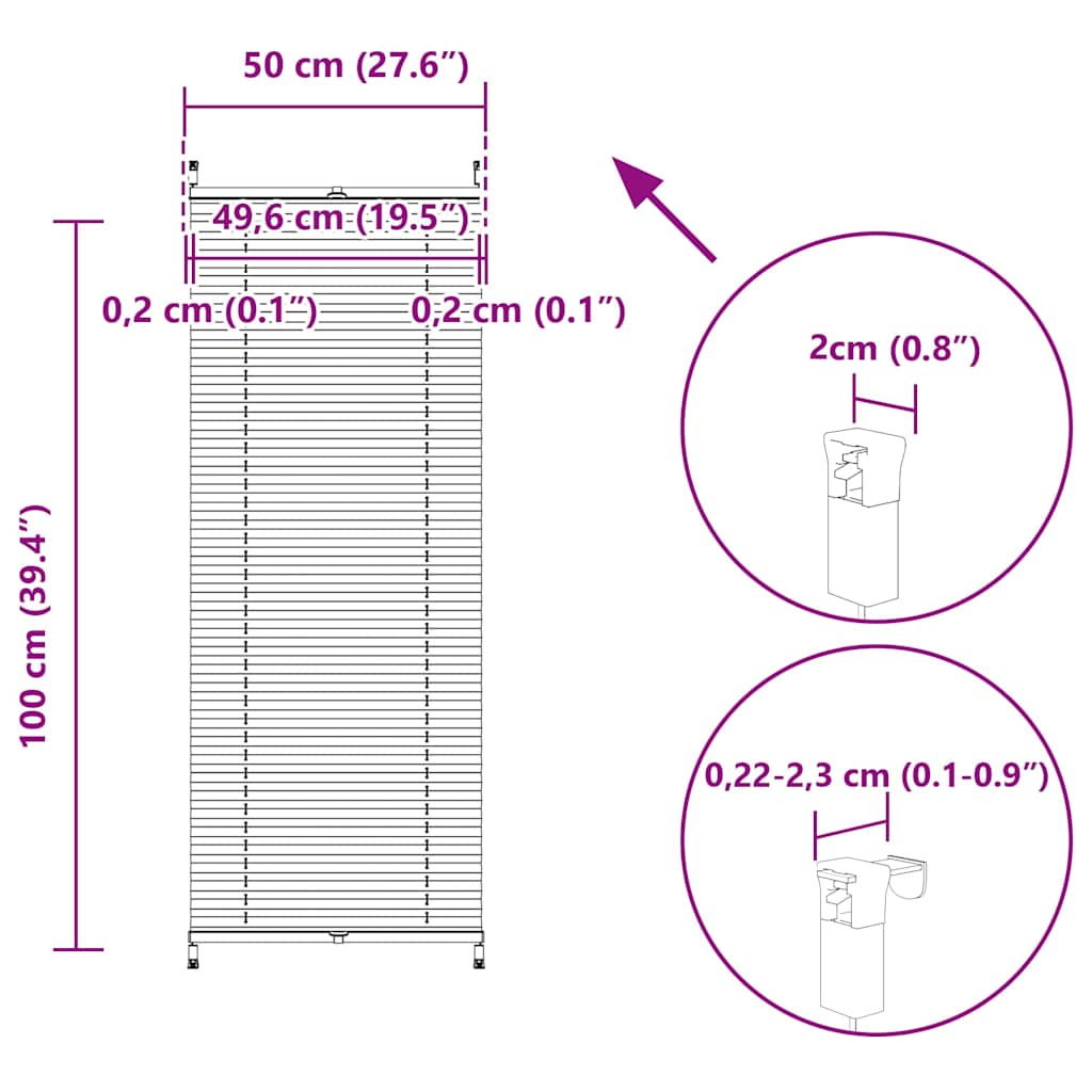 Plisséjaloezie 50x100 cm wit is nu te koop bij PeponiXL, paradijselijk wonen!
