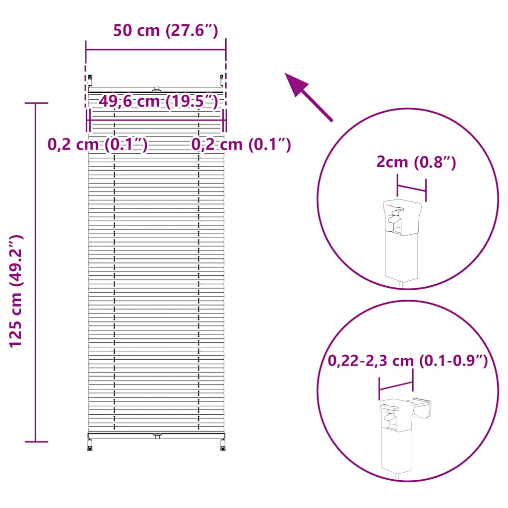 Plisséjaloezie 50x125 cm wit is nu te koop bij PeponiXL, paradijselijk wonen!