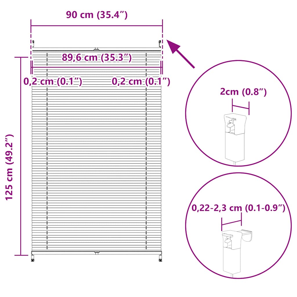 Plisséjaloezie 90x125 cm wit is nu te koop bij PeponiXL, paradijselijk wonen!