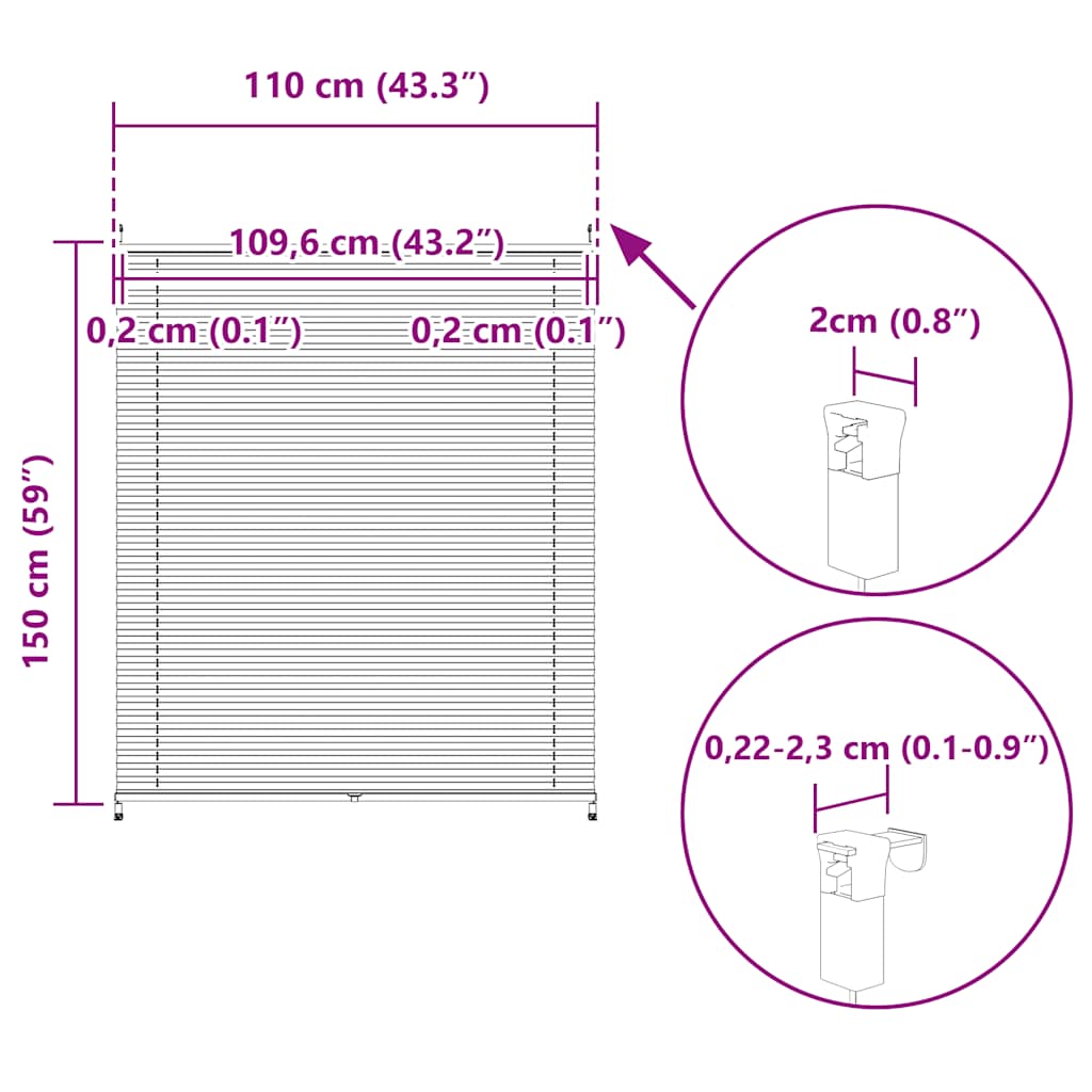Plisséjaloezie 110x150cm crème is nu te koop bij PeponiXL, paradijselijk wonen!